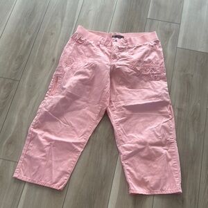 EUC Women’s Size 12 Lee Brand Relaxed Fit 1889 Pink Cropped Capri Pants Shorts
